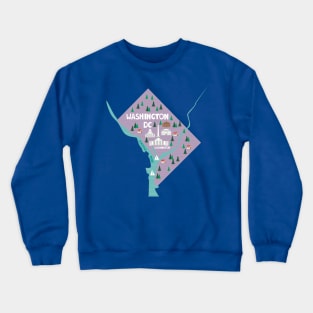 Washington DC Illustrated Map Crewneck Sweatshirt